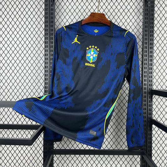 Camisa Azul Brasil Manga Comprida II 2026 Masculina