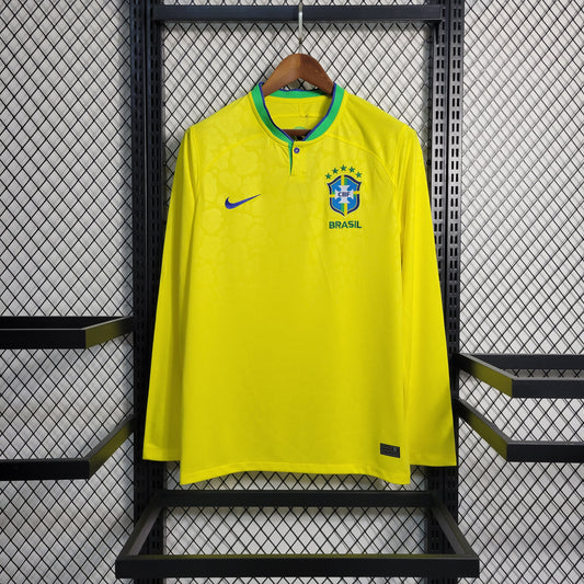 Camisa Amarela Brasil Manga Comprida I 22/23 Torcedor Masculina