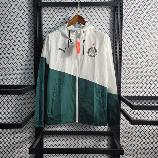 Corta-Vento Palmeiras - Branco com Verde